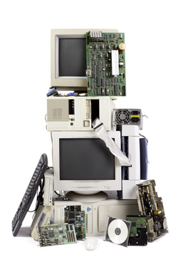 E-waste pile